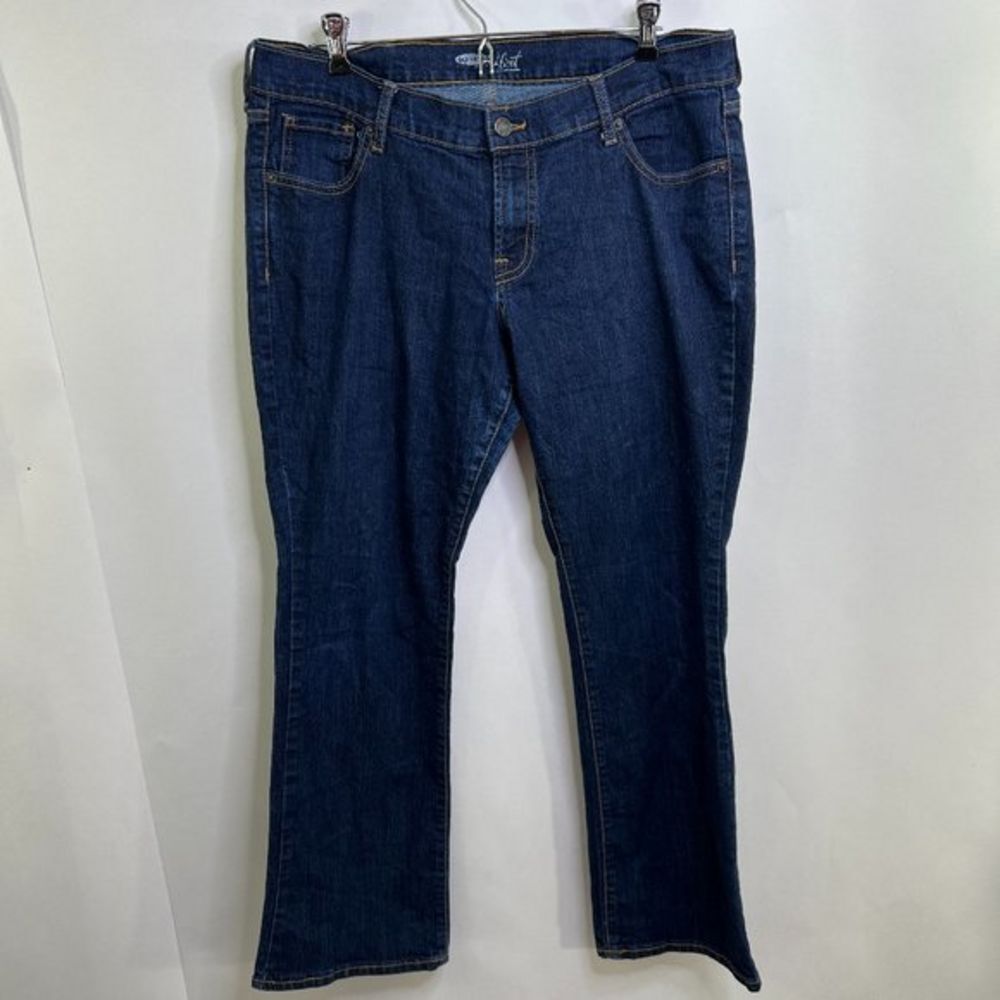 Old‎ Navy 12 Short Flirt Bootcut Dark Wash Blue Denim Jeans Stretch Solid